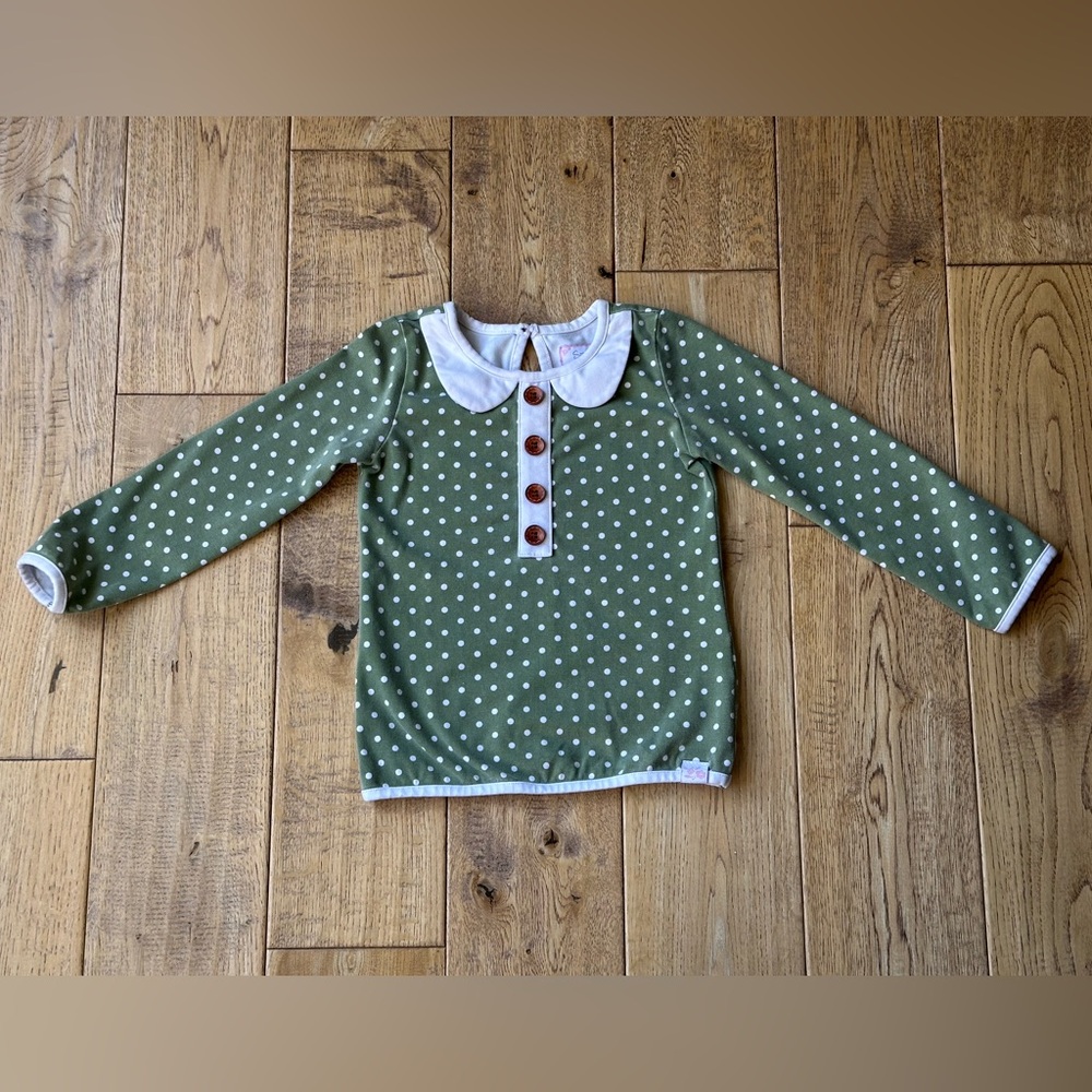 SweetHoney Green Polka Dot Long Sleeve Top size 2T